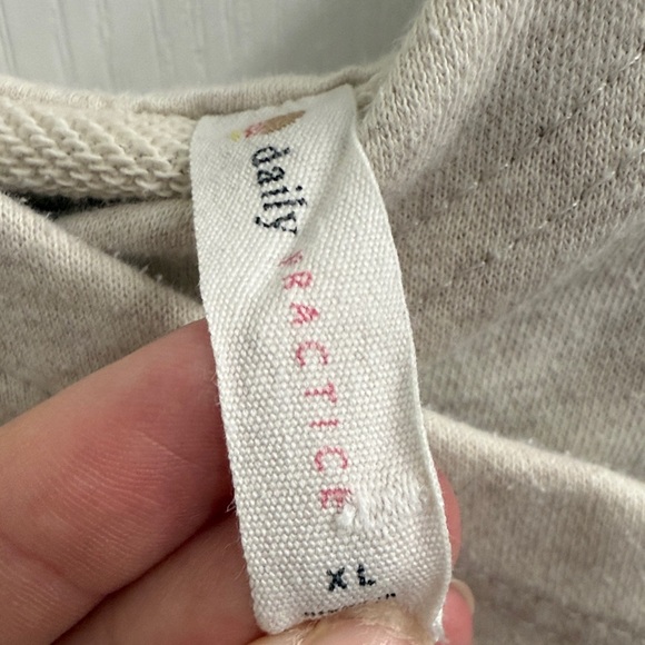 Anthropologie Daily Practice Cross Collar Hoodie Cream Women’s XL - Picture 3 of 7